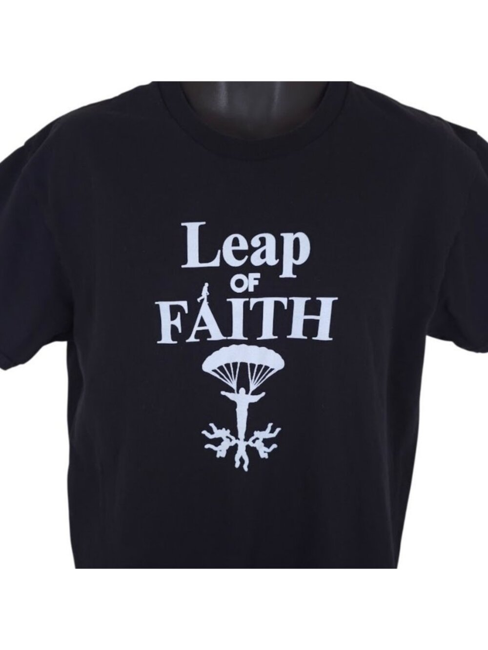 Skydiving T Shirt Mens Size Large Black Leap Of Faith Skydive